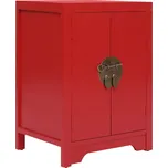 vidaXL Noční stolek červený 38 x 28 x 52 cm dřevo pavlovnie