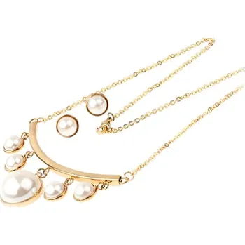 Souprava šperků Náhrdelník s perlovými detaily a zlatou barvou, délka 480 mm, šířka 2,5 mm, váha 23,5 g.