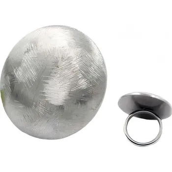 Prsten Ocelový prsten s kulatou ozdobou, stříbrná barva, výška 30 mm. 54,4