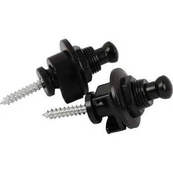 Kytara Sada 2 ks kovový zámek na popruh kytary Bezpečné uchycení popruhu Univerzální kovová přezka pro elektrické a akustické kytary černá