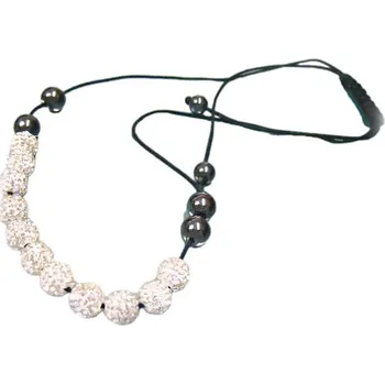 Řetízek Ocelový náhrdelník s korálky a nastavitelnou délkou, průměr korálků 10 mm.