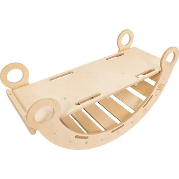 Dětská houpačka Houpačka z borovicového dřeva v přírodní barvě 39x75x38 cm Montessori – Meowbaby ID_1822172