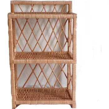 police Proutěná polička na tři patra (Proutěná polička na tři patra – stylový proutěný regál do interiéru)