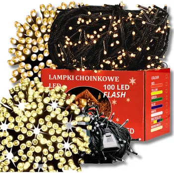 Vánoce Vánoční osvětlení na stromeček 100 LED vánoční světýlka s blikáním uvnitř 8 m 51 - 100 světýlek