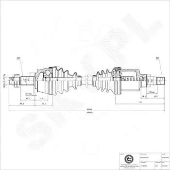 Poloosa kola Přední levá hnací hřídel Citroën Nemo Peugeot Bipper 51783854 ESEN SKV