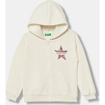 Chlapecká mikina Dětská mikina United Colors of Benetton béžová barva, s aplikací, 39M2C505O 39M2C505O.G.Seasonal 02X, vel. 160