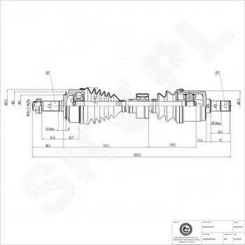 Poloosa kola Přední levá hnací hřídel Honda Accord VII 44306SEFE00 ESEN SKV