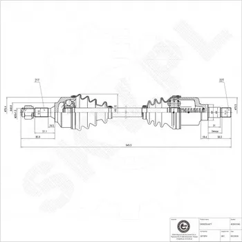 Poloosa kola Přední levá hnací hřídel Citroën C3 DS3 Peugeot 207 3272PV ESEN SKV