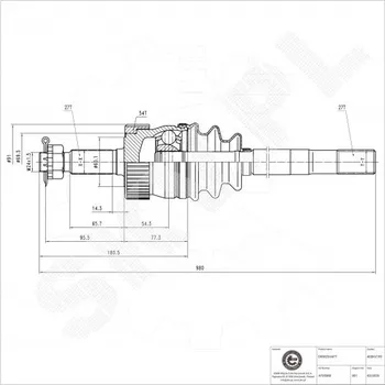 Poloosa kola Přední pravá hnací hřídel Jeep Cherokee Grand Cherokee Wrangler I II 4720380 ESEN SKV