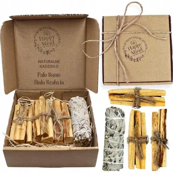 Vonná tyčinka Vonné tyčinky Happy Mind Dárková Sada Palo Santo a Bílá Šalvěj