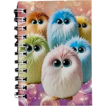 Blok Notes spirálový A7 Fluffy Puffy 38 listů děkovná linka dárky mix