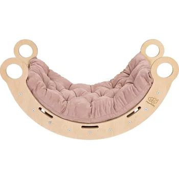 Dětská houpačka Růžová/v přírodní barvě houpačka z borovicového dřeva 39x75x38 cm Montessori – Meowbaby ID_1822016