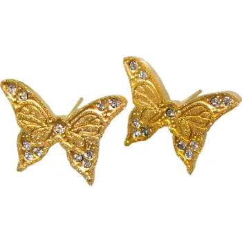 Náušnice Náušnice ve tvaru motýla se zirkony v zlaté barvě, elegantní a jemný design pro každou příležitost.