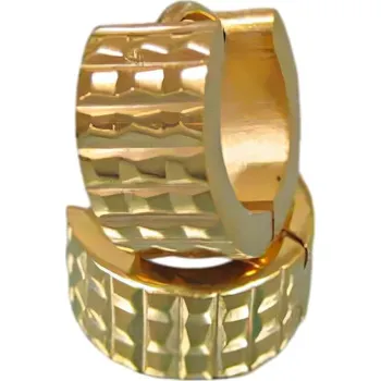 Náušnice Náušnice s geometrickým vzorem, šířka 6,5 mm, elegantní design pro každodenní nošení.