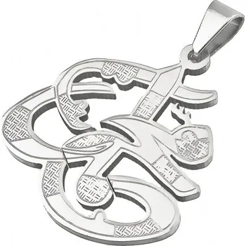 Přívěsek Stylový ocelový přívěsek s ornamentálním designem a vyřezávanými detaily, kód produktu 6PP0331.