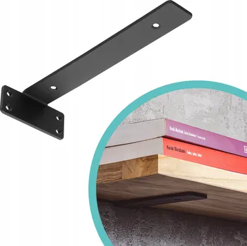 Věšák Držák police černý - WFP 250x100x40x5