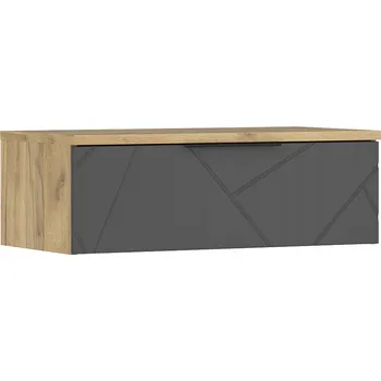 Televizní stolek Nástěnný TV stolek Wilhelm TV-1DRWS - dub craft zlatý/šedý