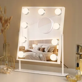 Zrcadlo Zrcadlo na make-up LED s 9 žárovkami 250 x 300 mm