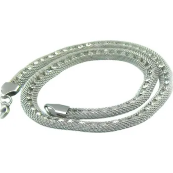 Řetízek Náhrdelník s jemným pleteným designem a ozdobnými detaily, délka 450 mm, šířka 8 mm.