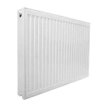 Radiátor Invena Prov V22, panelový radiátor 600x1200 mm s ventilovou vložkou a držáky na zeď, boční a spodní připojení, 1990 W, bílá, INV-UG-93-612-KPL