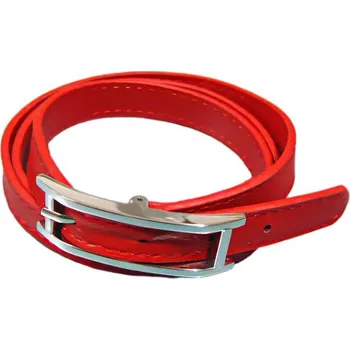 Náramek Červený kožený pásek s ocelovou sponou, elegantní doplněk pro každodenní nošení, šířka 1,5 cm.