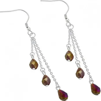 Náušnice Náušnice s visícími krystaly ve stříbrné barvě, třásně, elegantní design, kód produktu: 7NE6078