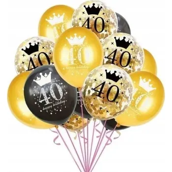 Balónek Balónky k 40. NAROZENINÁM sada s konfetami - 15 ks