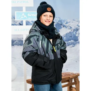 Chlapecká bunda Sinsay - Rozepínací bunda s kapucí - černá - 463FC-99X - 463FC-99X-158