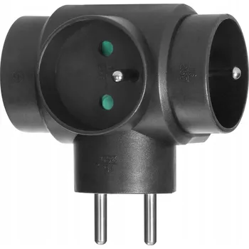 Elektrická zásuvka Rozbočka 3x2P+Z ORNO OR-AE-13184/B černý