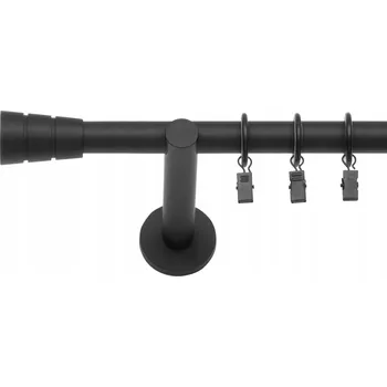 Garnýž Garnýž jednoduchá 200 cm, 19 mm, černá matná / bílá matná, koncovky RENA