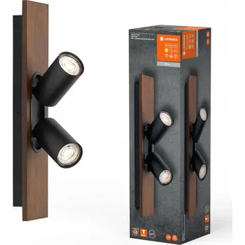 Nástěnné svítidlo LEDVANCE DECOR SPOT MERCURY, 2 x 3,4 W, 460 lm, vzhled dřeva, černá barva, osv.
