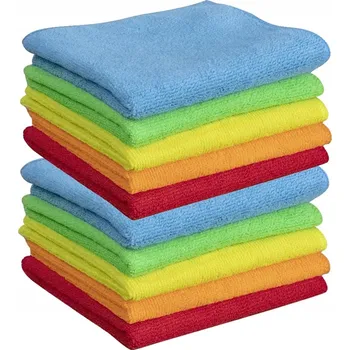 Utěrka UTĚRKA Z MIKROVLÁKNA SADA 30x30CM HADŘÍK MĚKKÝ NA OKNA SKLA 10 KS