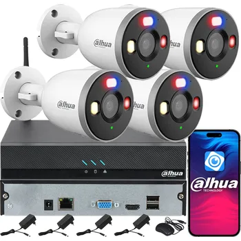 Bezpečnostní kamera Monitorovací systém DAHUA pro 4 kamery 3MPx F3D-PV Detekce AI Aktivní ochrana LED