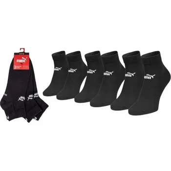 Pánské ponožky Puma ponožky quarter kostky 3 balení vel. 43/46 černé