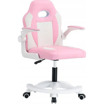 Dětská židle s podnožkou Odelia - růžová/bílá