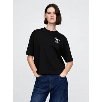 Dámské tričko GAP Dámské Oversize crop tričko Heavyweight Americana 729563-01 Velikost: M Tričko zdarma při nákupu nad 3000,-!