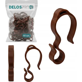 Obraz Háčky na okap pro světelné řetězy, girlandy a dekorace, hnědé, 60 ks