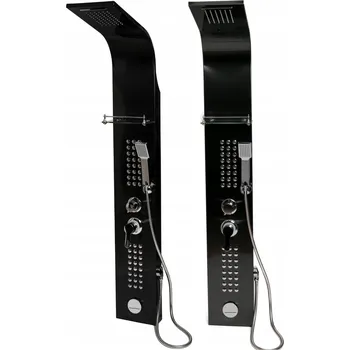 Sprchový panel Sprchový rohový panel PIOGGIA 5v1 - s výtokem do vany a policí - černý matný