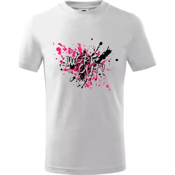 Chlapecké tričko Work out splash - Tričko dětské bavlněné - 98 cm / 2 roky ( Bílá )