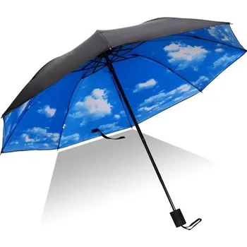 Deštník Dámský skládací deštník Modré Mráčky Carla 97k-cube