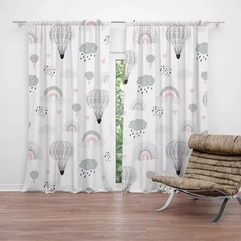 Závěs Sablio Závěs Malované horkovzdušné balony: 2ks 140x250cm