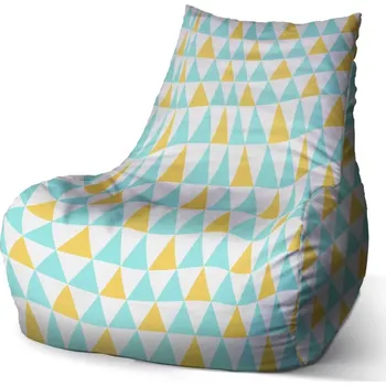 Sedací pytel Sablio Sedací vak Bean Dvoubarevné trojúhelníky - 100 x 90 x 45 cm