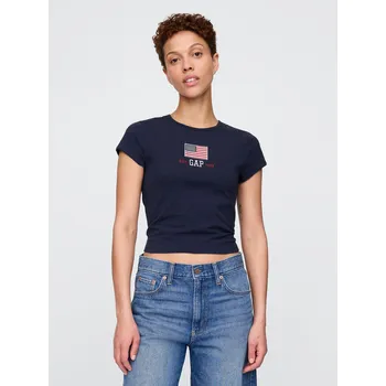 Dámské tričko GAP Dámské Crop tričko Americana 761115-05 Velikost: L Tričko zdarma při nákupu nad 3000,-!