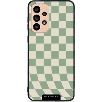 Pouzdro na mobilní telefon Lesklý kryt Mobiwear Glossy - Samsung Galaxy A33 5G - GA58G Zelená a béžová šachovnice (Prémiové lesklé pouzdro, obal, kryt Mobiwear Glossy na mobil Samsung Galaxy A33 5G - GA58G Zelená a béžová šachovnice, materiál Plast + TPU silikon - krytí po všech)