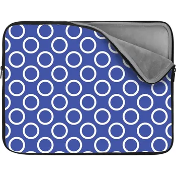 pouzdro na notebook Sablio Obal na notebook Bílé kruhy na modré - 13"