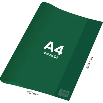 Sešit Junior Obal na sešit A4 PVC 432x304 mm - průhledný/zelený
