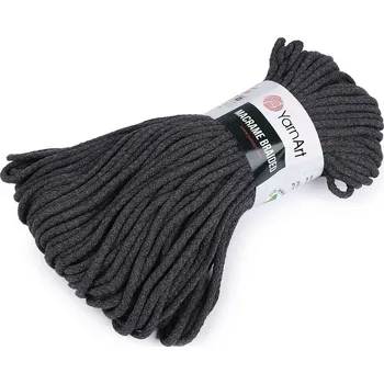Příze Pletací příze Macrame Braided 250 g, barva 12 (758) šedá tmavá
