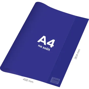 Sešit Junior Obal na sešit A4 PVC 432x304 mm - průhledný/modrý