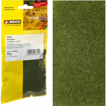 Modelová železnice NOCH 08364 Statická tráva TRÁVA 4 mm, 20 g, středně zelená