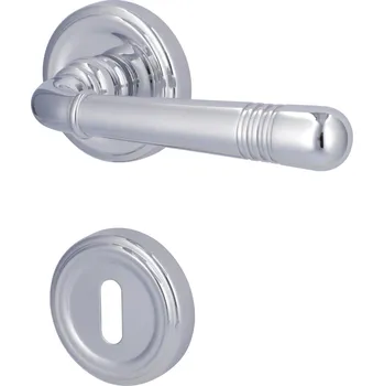 Dveřní kování Südmetall Scarlet-R, satin chrom/šedá patina, TopSpeed Chrom leštěný, Standardní interiérové dveře, Obyčejný klíč, klika / klika